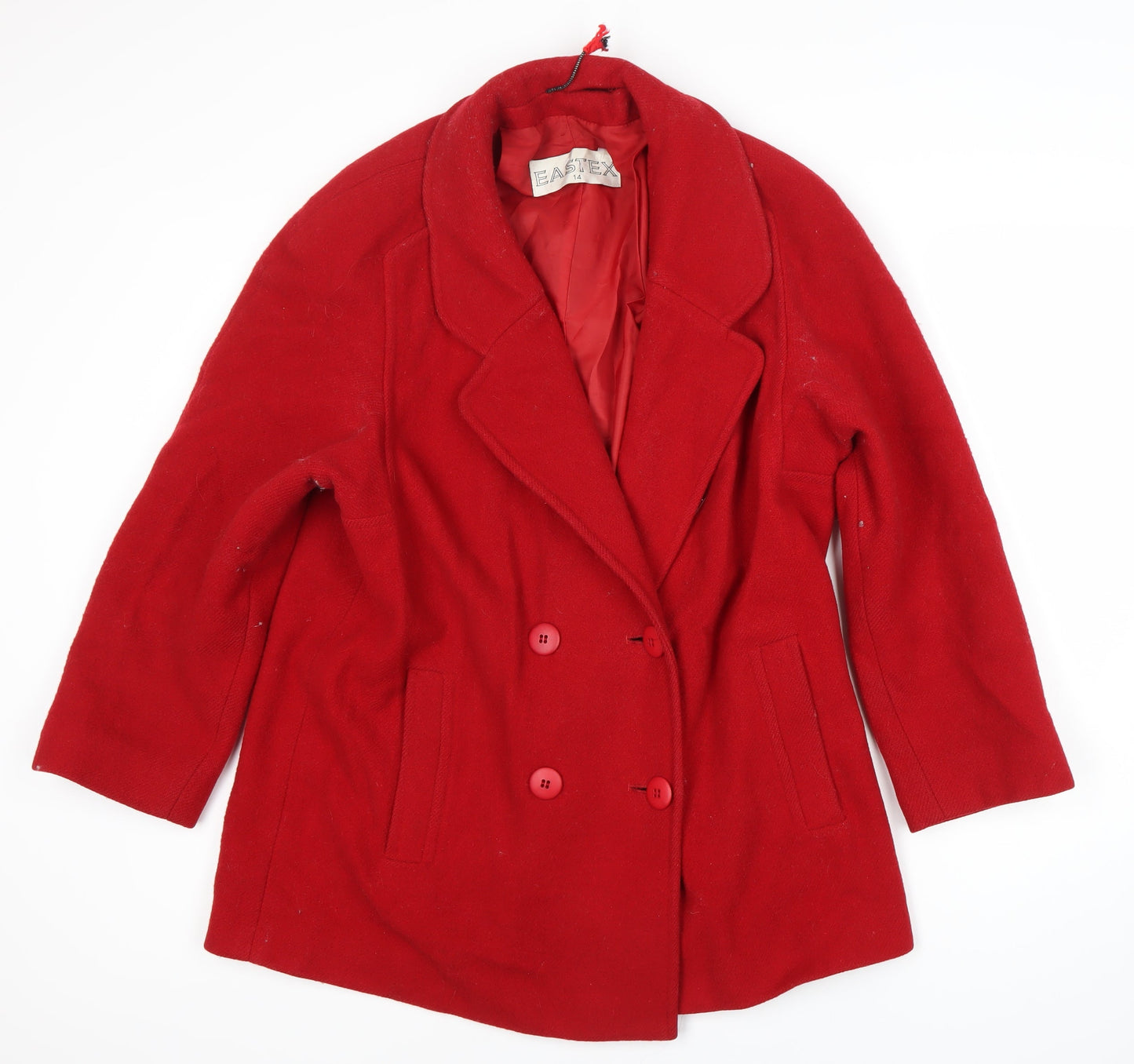 Eastex Women's Red Wool Pea Coat Size 14