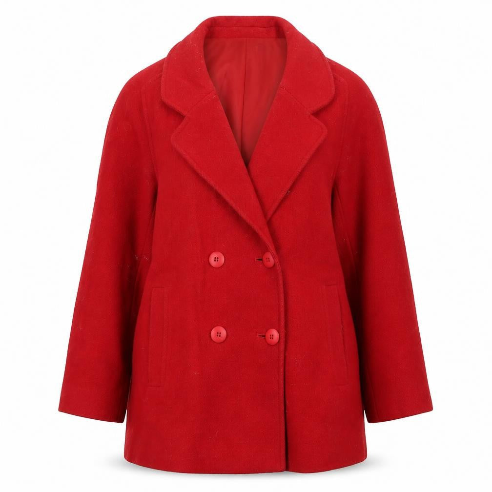 Eastex Women's Red Wool Pea Coat Size 14