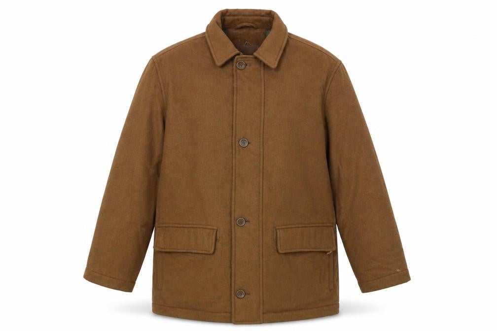 Thermore Men's Brown Regular Fit Mid-Length Overcoat