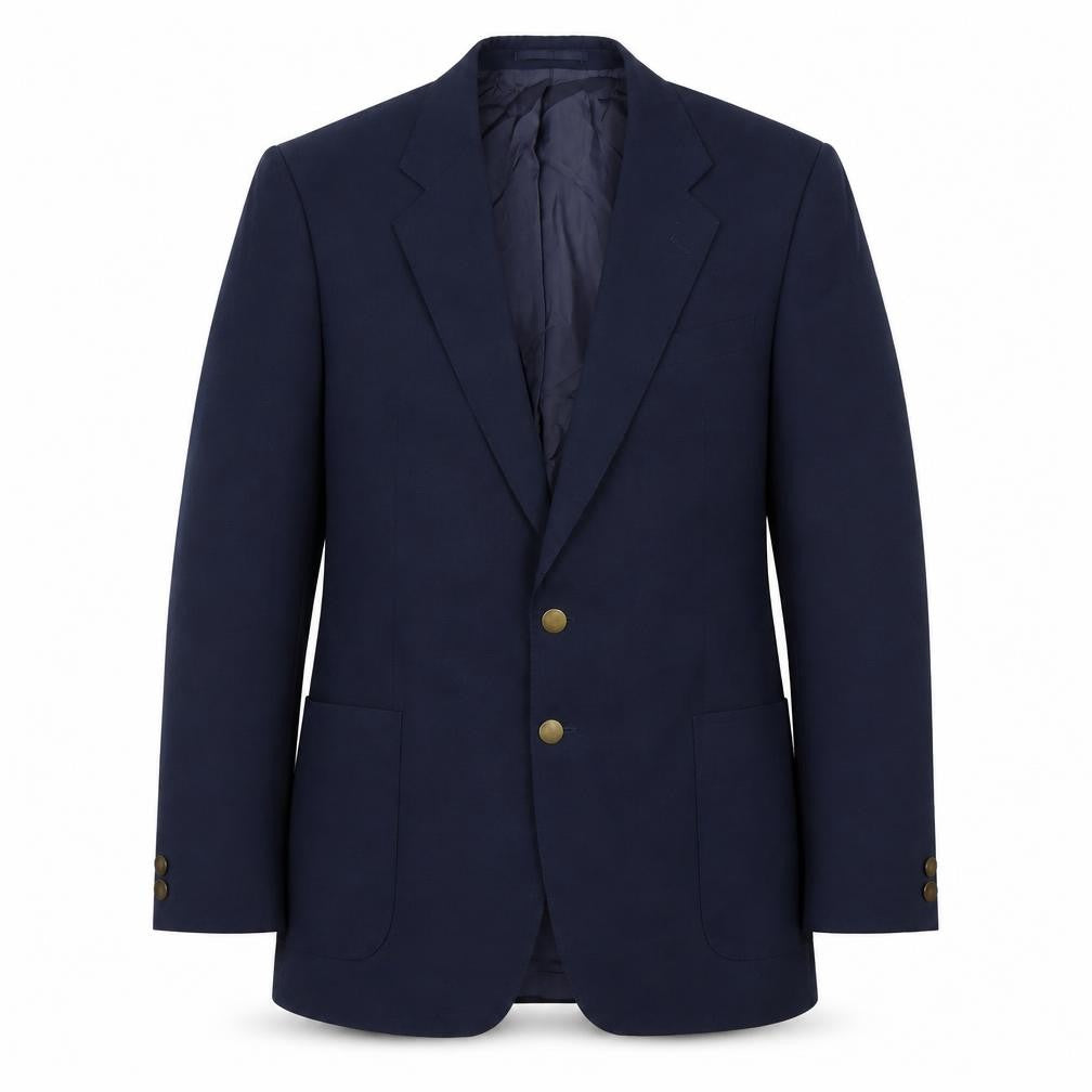 St Michael Men's Blue Long Blazer 42L Polyester Wool