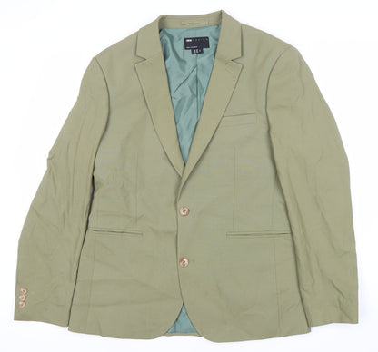 Additional front view of ASOS Men's Green Blazer, Regular Fit, 38, Notch Lapel
