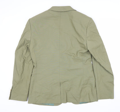 Back view of ASOS Men's Green Blazer, Regular Fit, 38, Notch Lapel