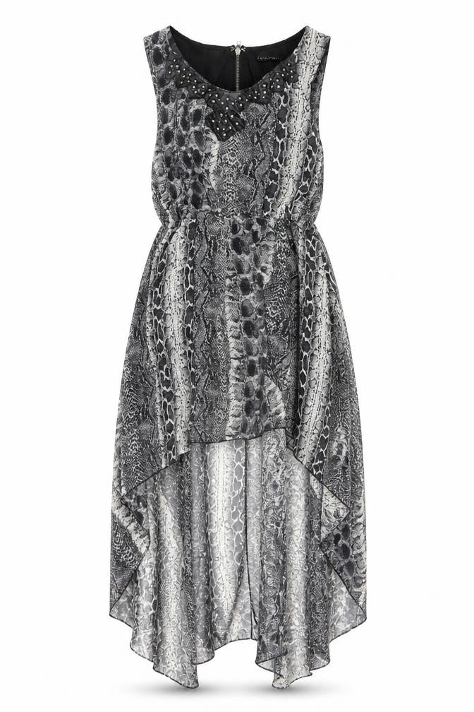 Crafted Women's Black Size 10 Animal Print Dress