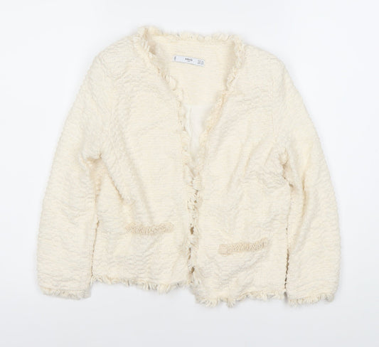 MNG Women’s Ivory Bouclé Suit Jacket XS