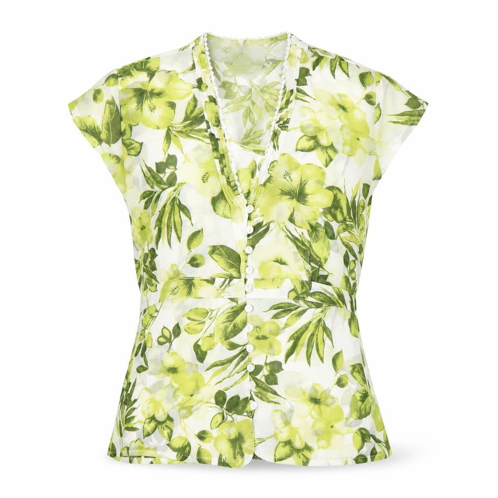 Epilogue Women's Green Floral Blouse Size 14