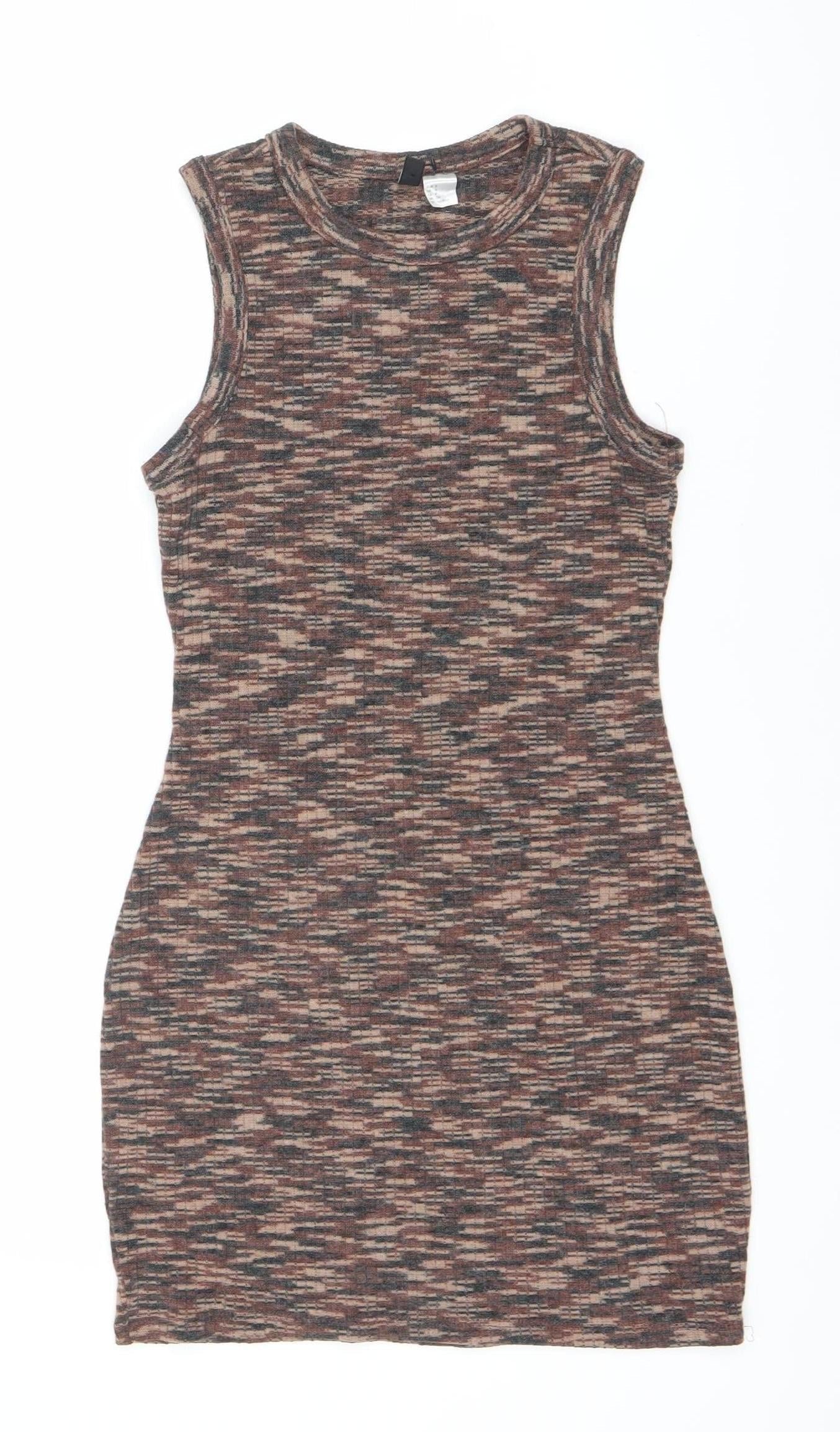 H&M Women's Multicoloured Tank Dress, Size 10, Casual Style