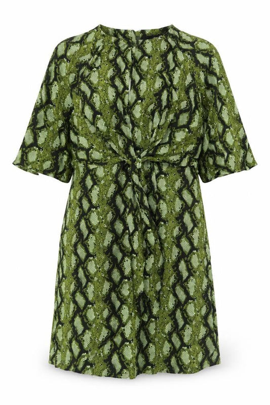 Next Women's Green Animal Print Dress Size 10