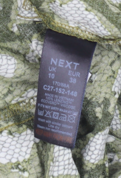 Next Women's Green Animal Print Dress Size 10