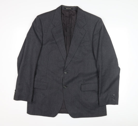 St Michael Men's Grey Wool Blazer, Size M, Classic Style