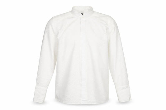 Peter England Men's White Polka Dot Formal Shirt, Size 15.5
