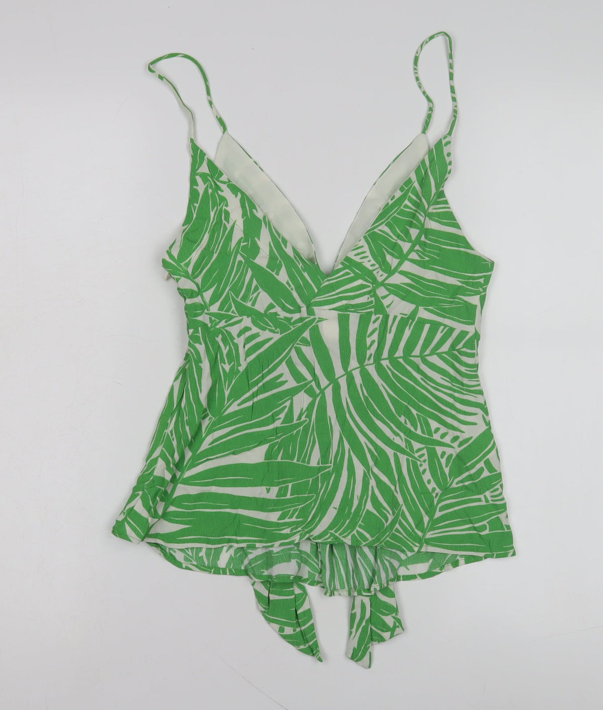 MNG Women's Green Tropical Camisole Blouse Size 8