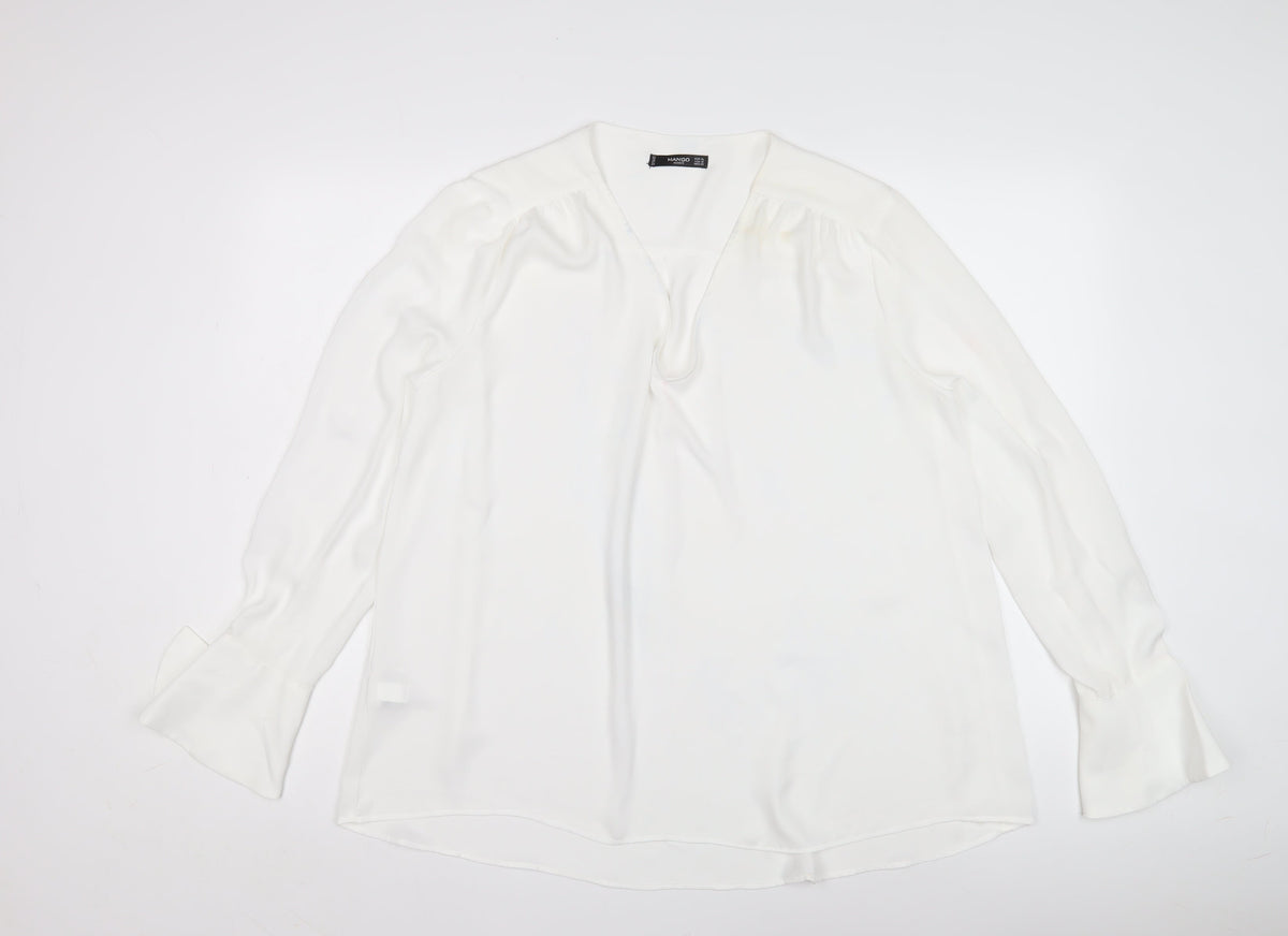 Mango Women's White Blouse Size 14 Basic Style