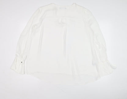 Mango Women's White Blouse Size 14 Basic Style