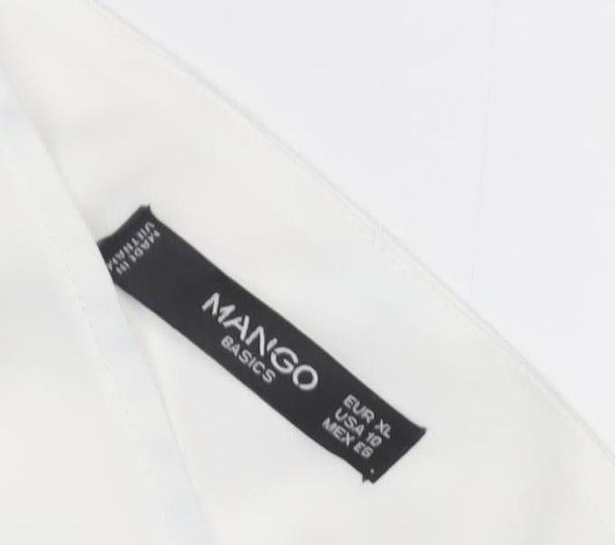 Mango Women's White Blouse Size 14 Basic Style