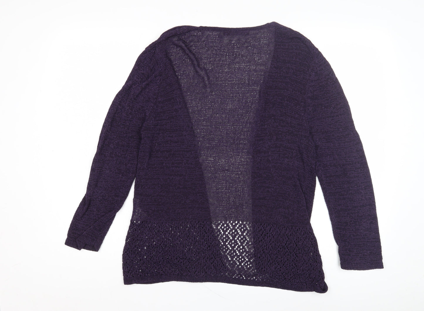 Jacques Vert Women's Purple Open Front Cardigan Size M Open Knit