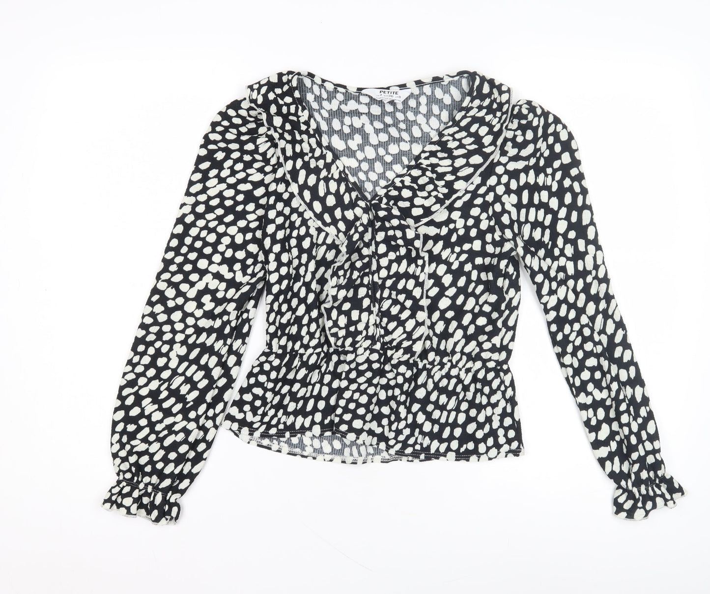 Dorothy Perkins Women's Black Ruffle Blouse Size 8