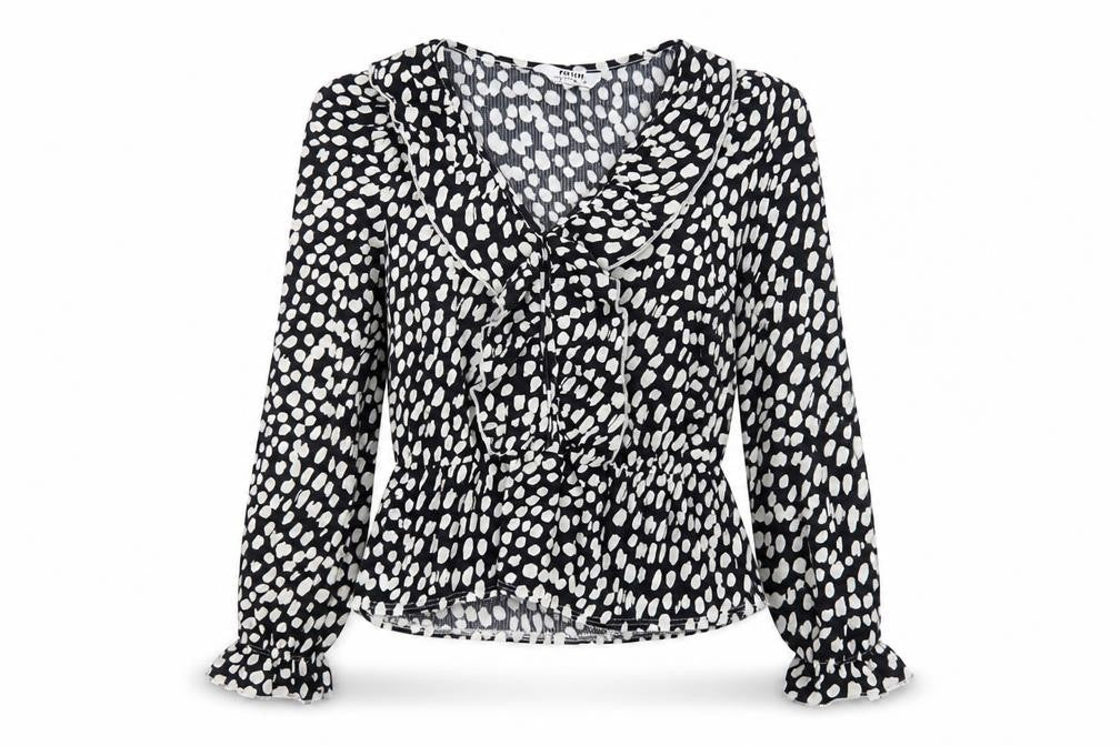 Dorothy Perkins Women's Black Ruffle Blouse Size 8