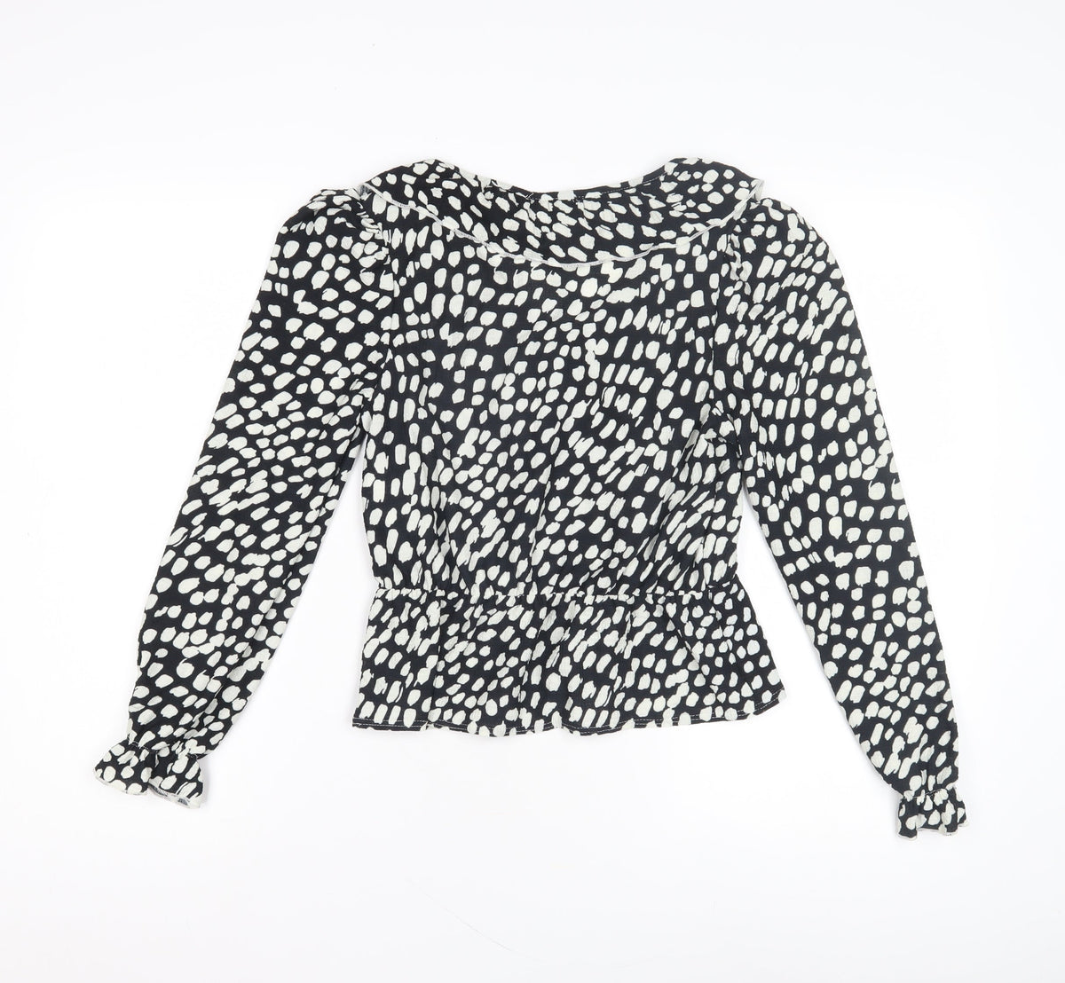 Dorothy Perkins Women's Black Ruffle Blouse Size 8