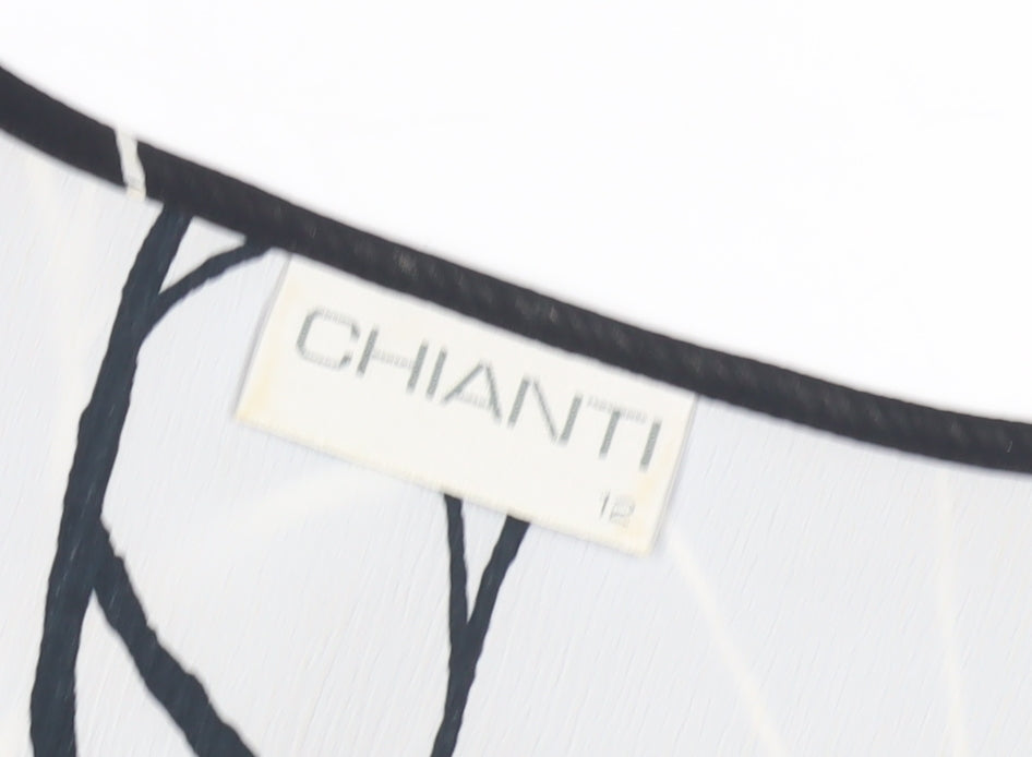 Chianti Women's Black Geometric Asymmetric Tank Top Size 12