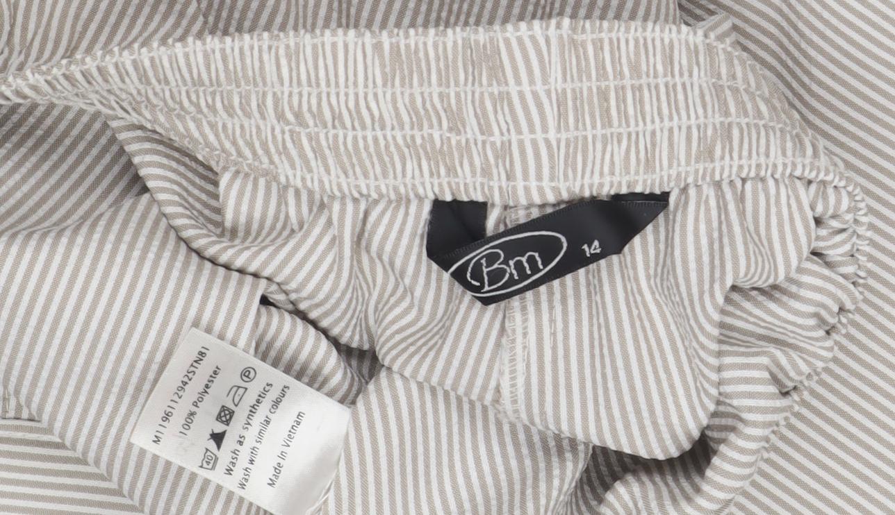 Bm Women's Grey Striped Trousers Size 14