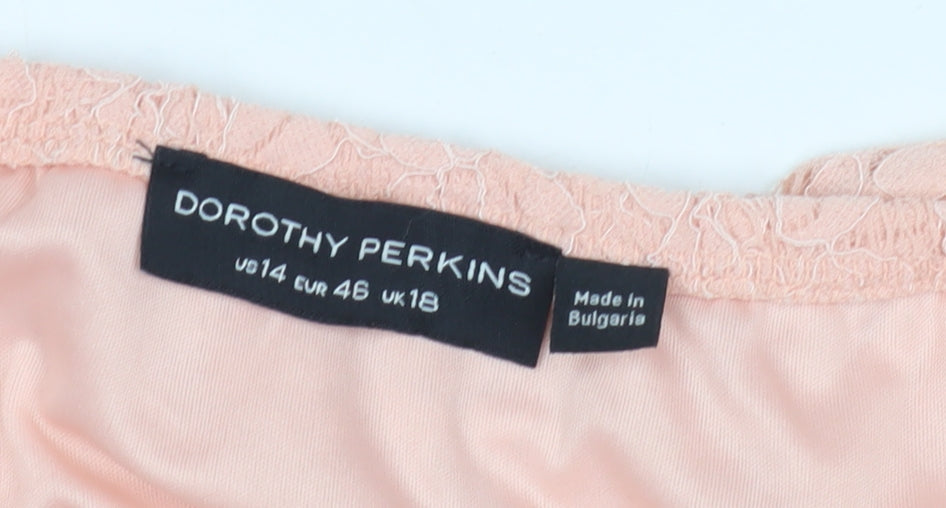 Dorothy Perkins Women's Pink Lace Off Shoulder Blouse