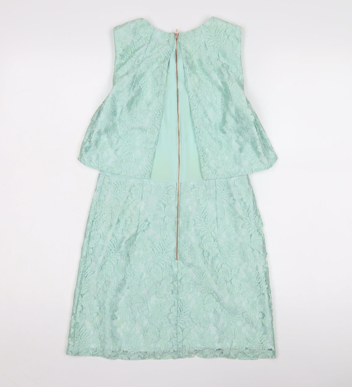 Topshop Women's Green Lace A-Line Dress