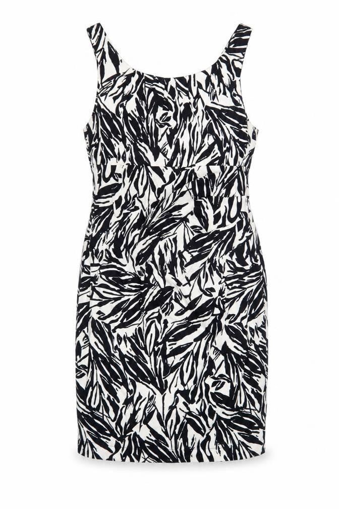 Wallis Women's Black & White Print Dress, Size 12