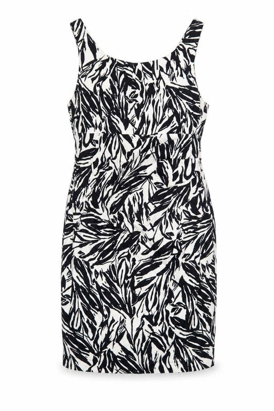Wallis Women's Black & White Print Dress, Size 12