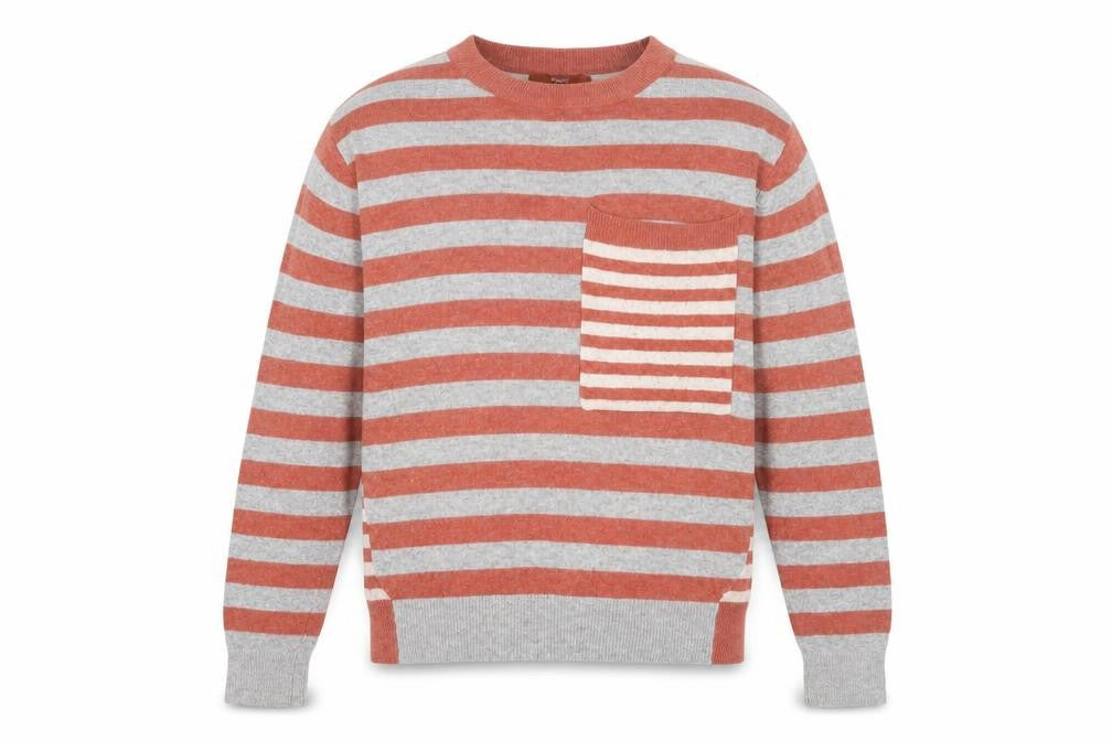 Next Men's Orange Stripe Pullover Jumper, Size 12