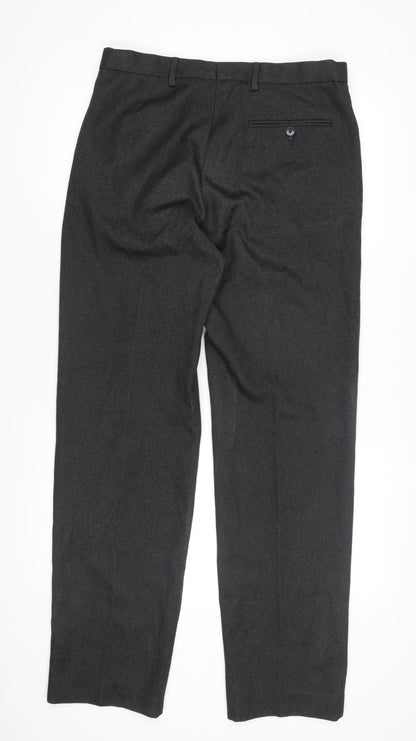 Marks & Spencer Men's Grey Regular Fit Trousers