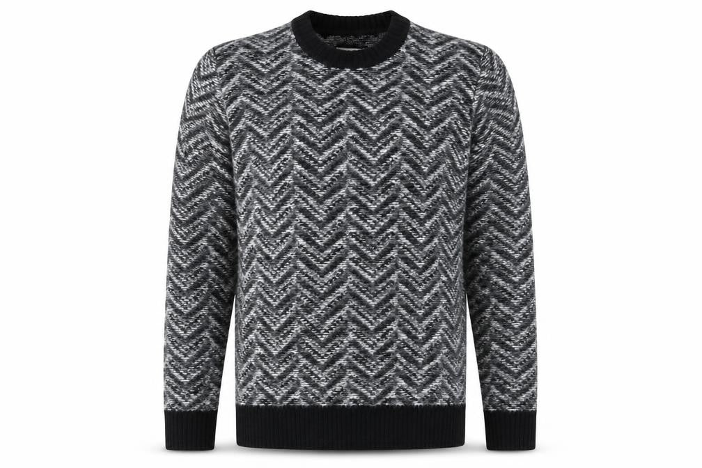 Marks and Spencer Mens Black Geometric Pullover Jumper M