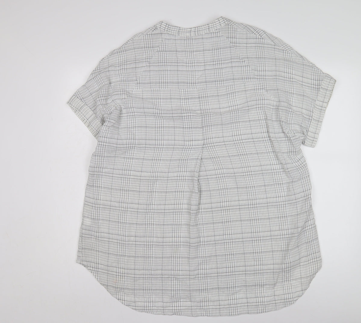 Whistles Women's White S Check Blouse with Collared Neck
