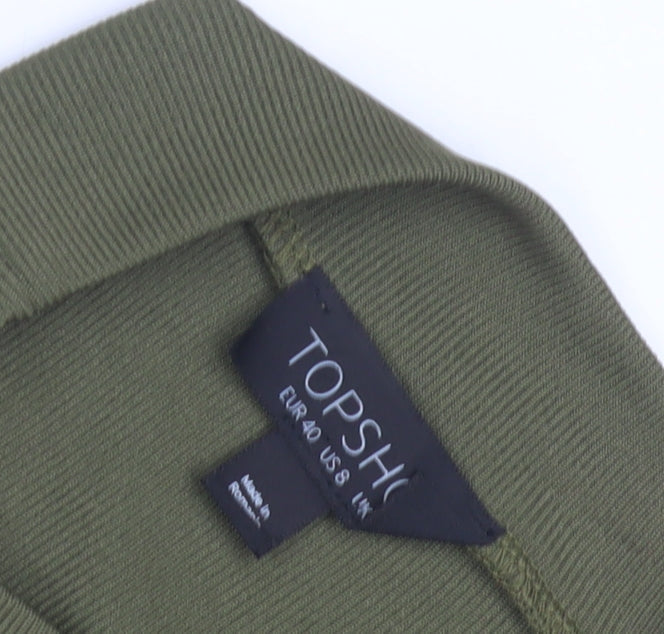 Topshop Women’s Green Bodycon Midi Dress - Size 12