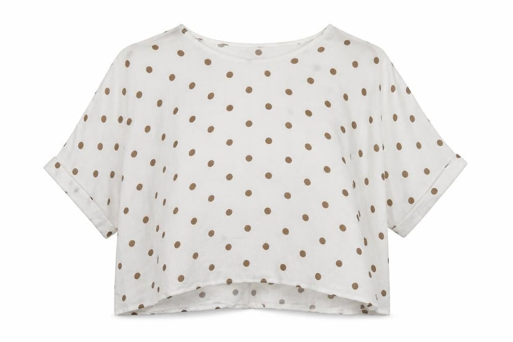 Izabel London Women's White Polka Dot Top Size 14