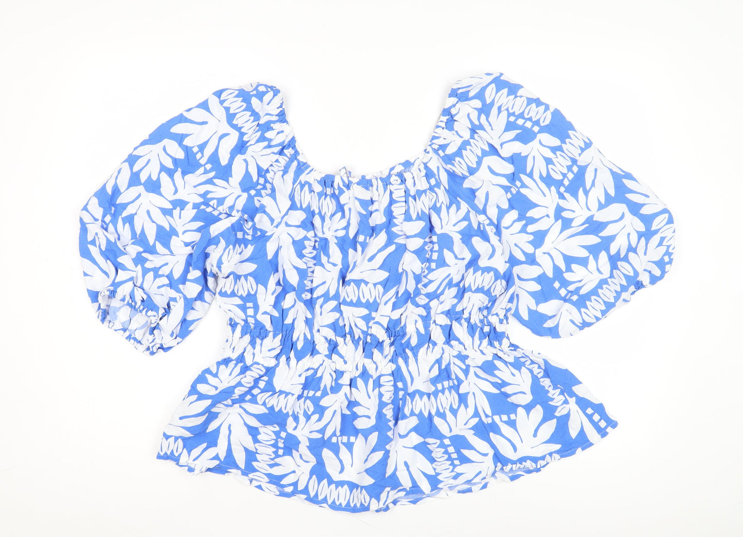 Marks & Spencer Women's Blue Floral Blouse Size 10
