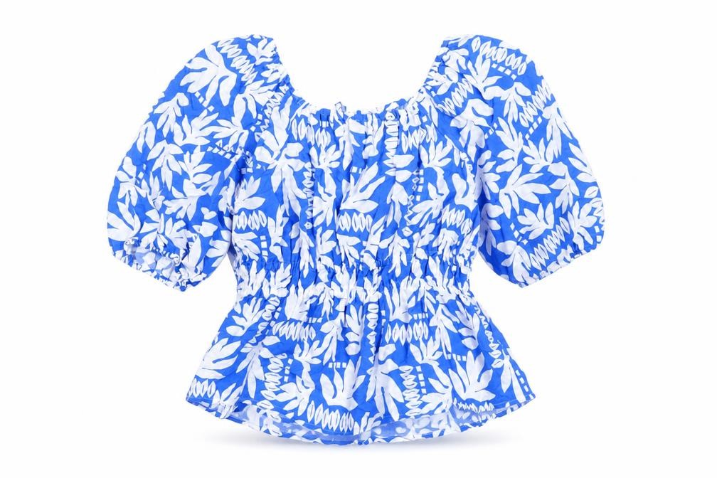 Marks & Spencer Women's Blue Floral Blouse Size 10