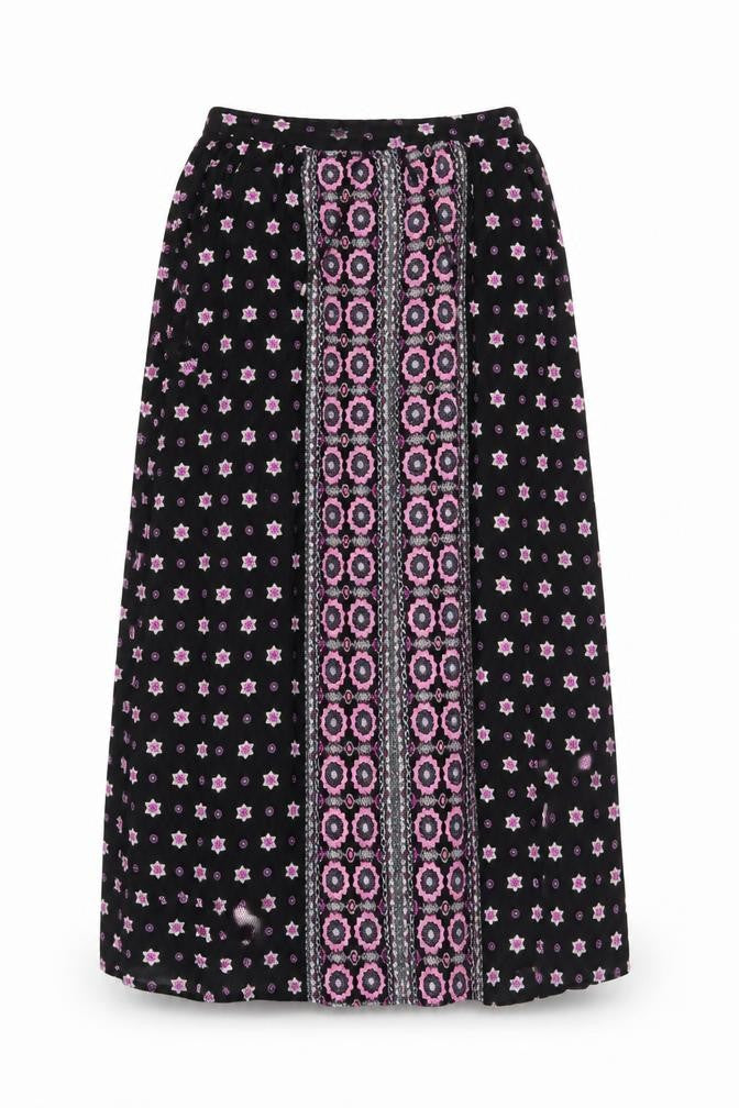 M&Co Women's Floral A-Line Midi Skirt, Size 14