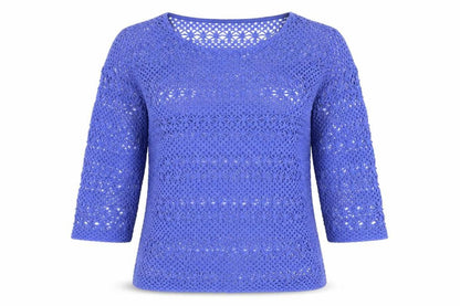 Next Women's Blue Crochet Pullover Jumper Size 10