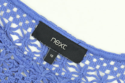 Next Women's Blue Crochet Pullover Jumper Size 10