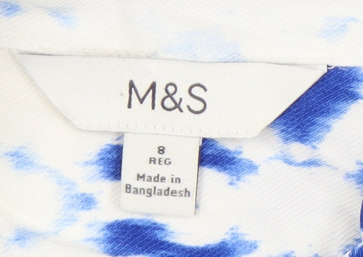 Marks & Spencer Women's Multicoloured Button-Up Shirt Size 8
