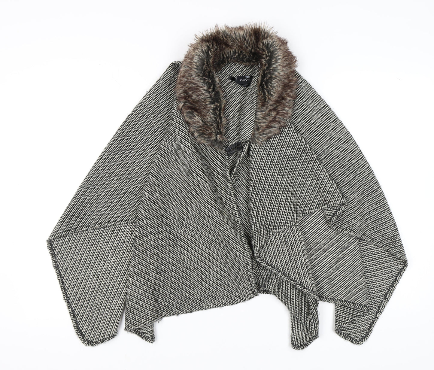 Next Women's Multicoloured Cape with Fur Trim