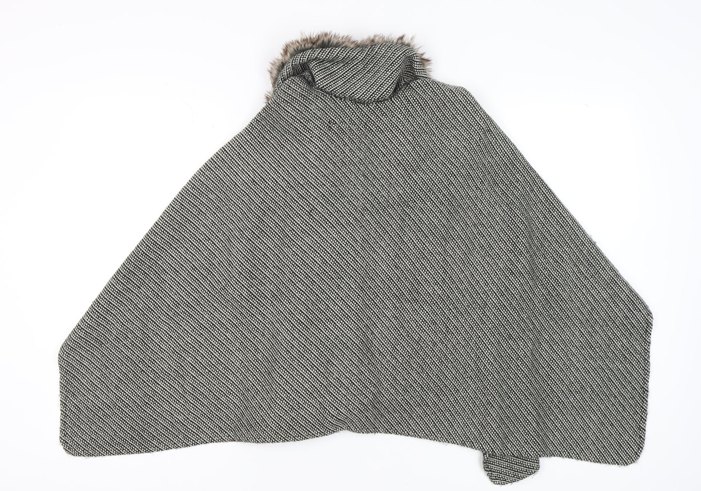 Next Women's Multicoloured Cape with Fur Trim