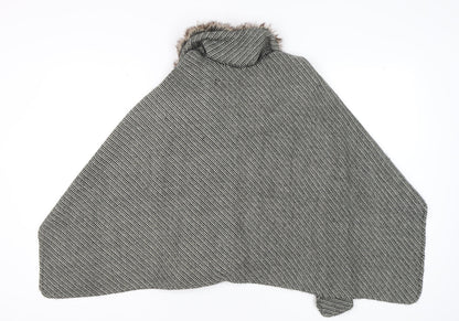 Next Women's Multicoloured Cape with Fur Trim