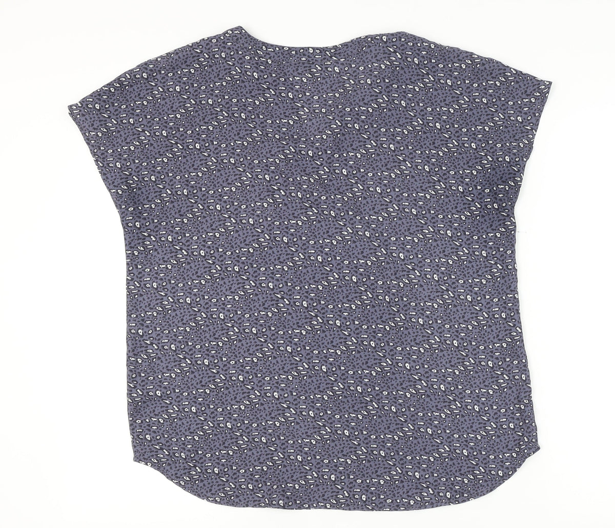 Adrianna Papell Women's Blue Animal Print Blouse L