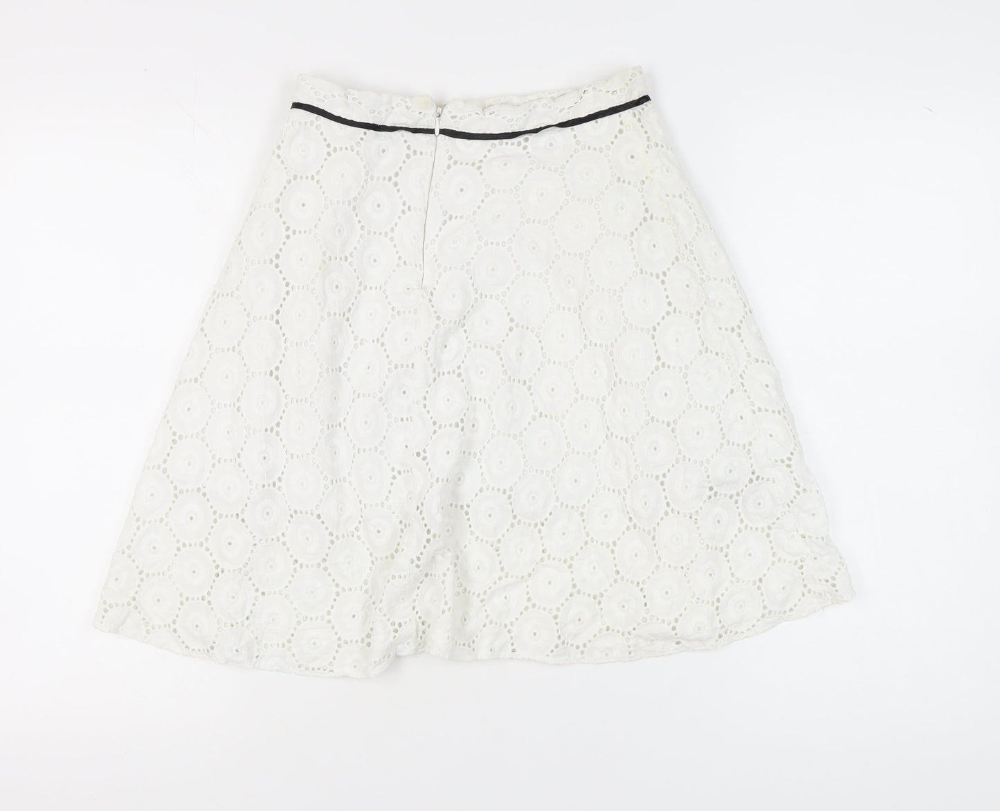 Topshop Women's White A-Line Lace Skirt, Size 10