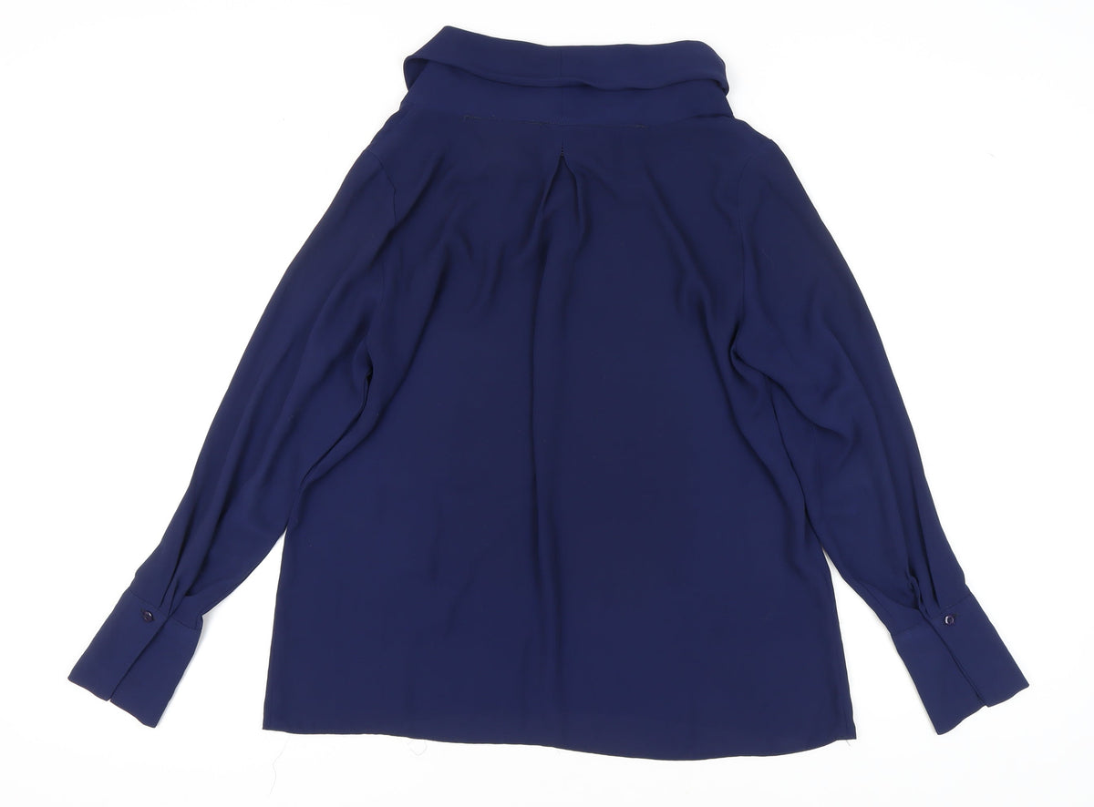 Jasper Conran Womens Blue Cowl Neck Blouse Size 12