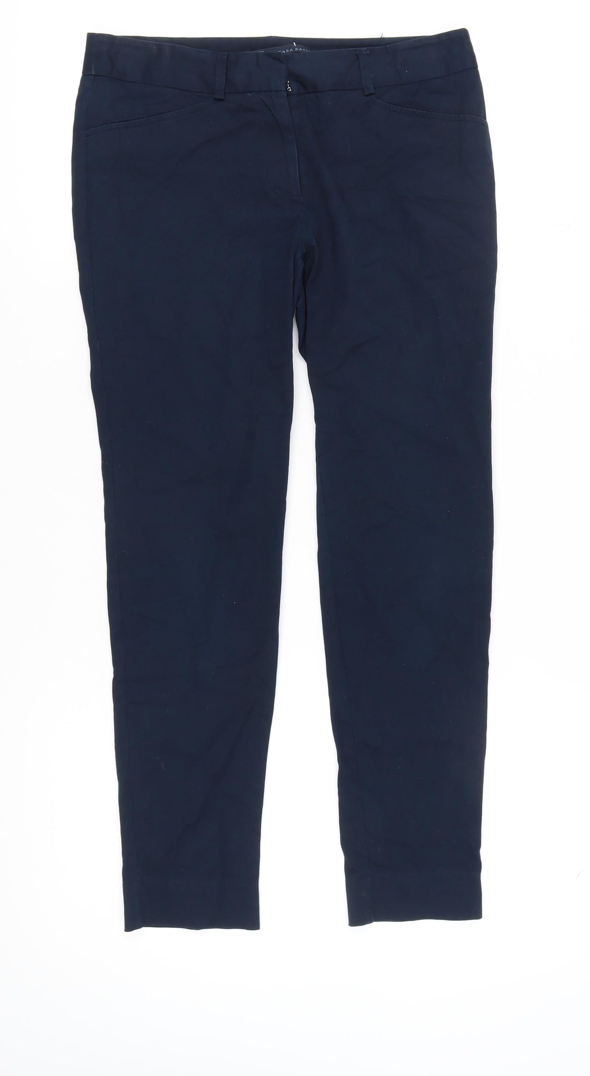 Zara Women's Blue Straight Leg Trousers Size 10