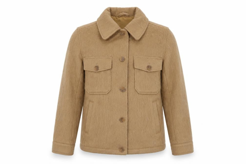 Topshop Women's Beige Mid-Length Button Jacket XS