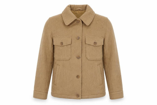 Topshop Women's Beige Mid-Length Button Jacket XS
