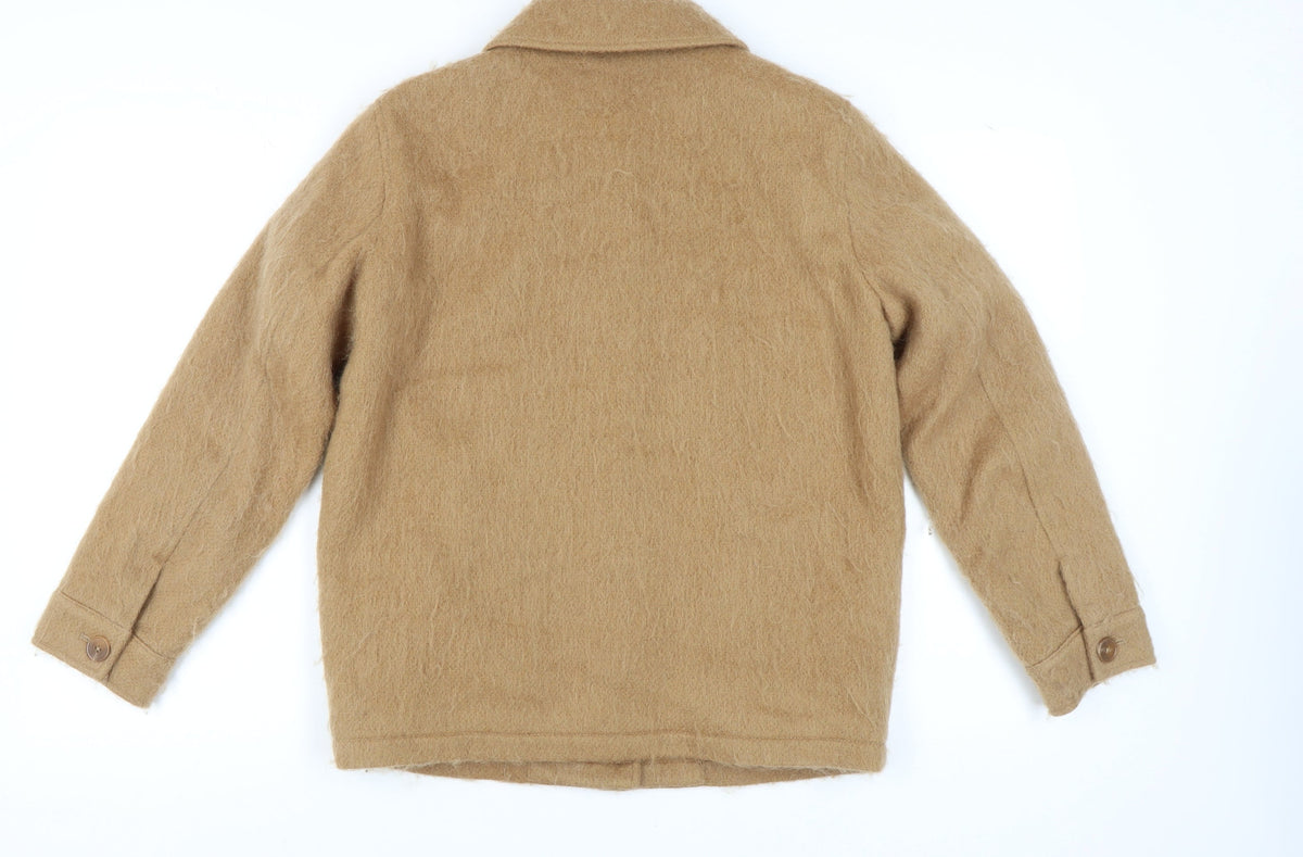 Topshop Women's Beige Mid-Length Button Jacket XS